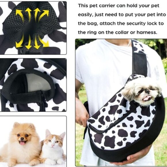 NEW CARRIER SLING BAG BREATHABLE MESH COW PRINT - Picture 11 of 12